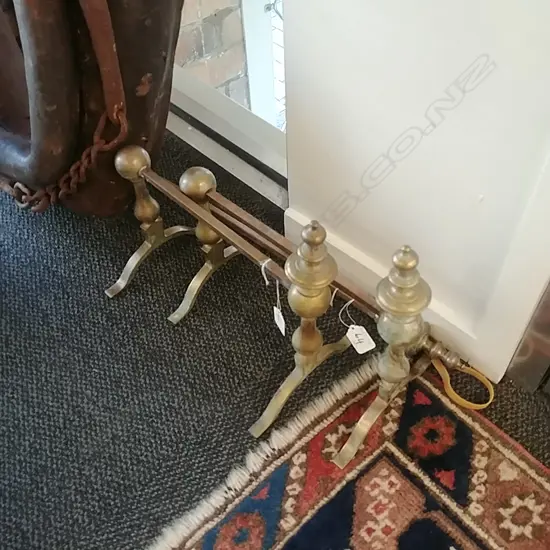 PR BRASS FIREDOGS & POKER