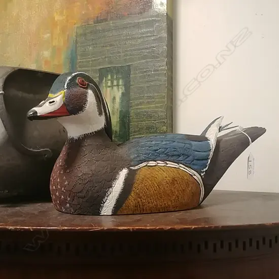 PAINTED WOODEN DUCK DECOY, K MALLABY