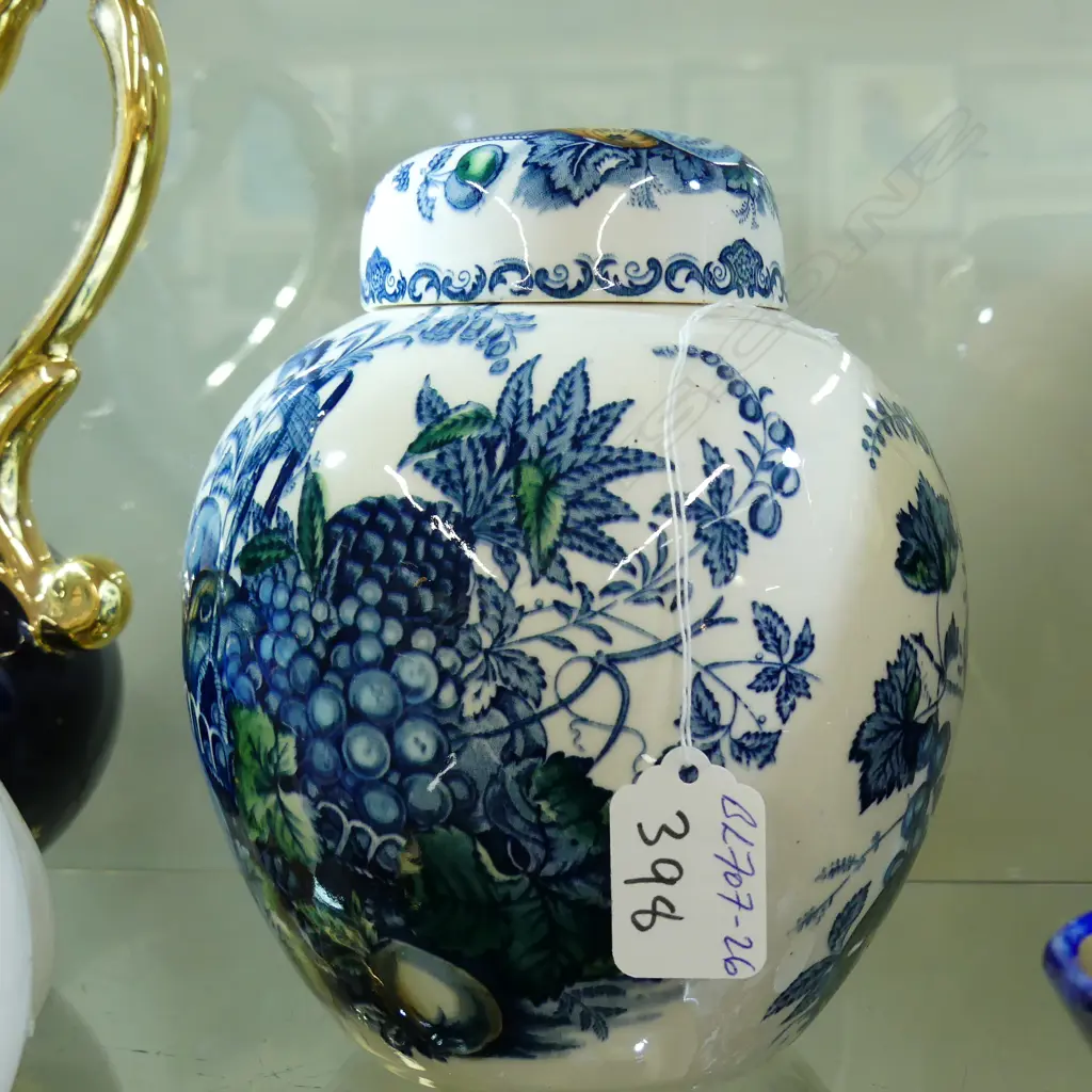 MASONS LIDDED GINGER JAR FRUIT BASKET Image 1++