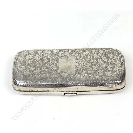 A silver cigarette case