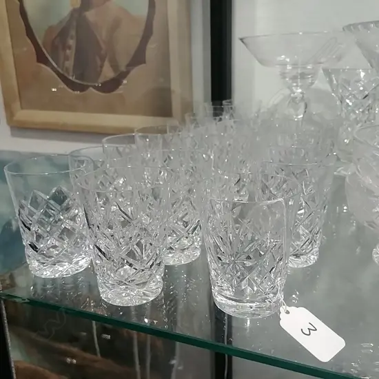 21 CUT CRYSTAL TUMBLERS