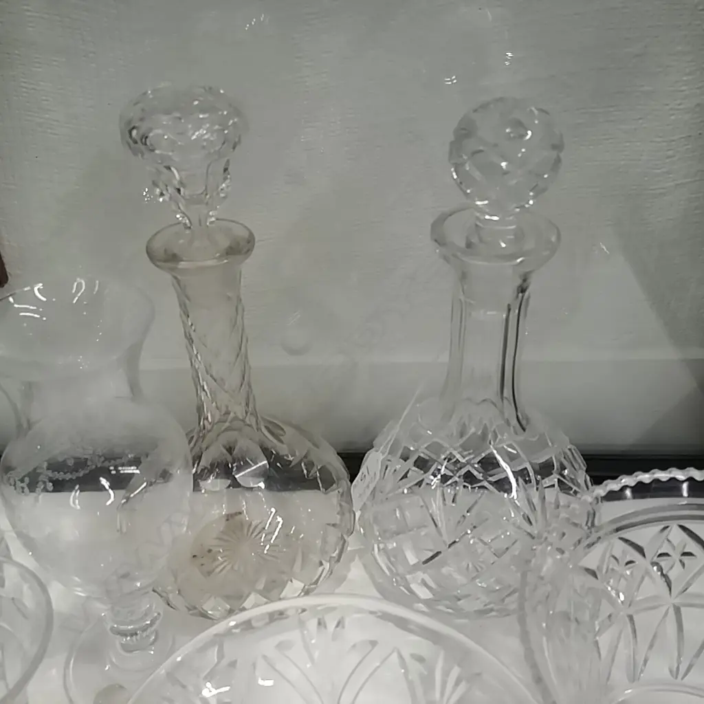 2 CUT CRYSTAL DECANTERS  Image 1++