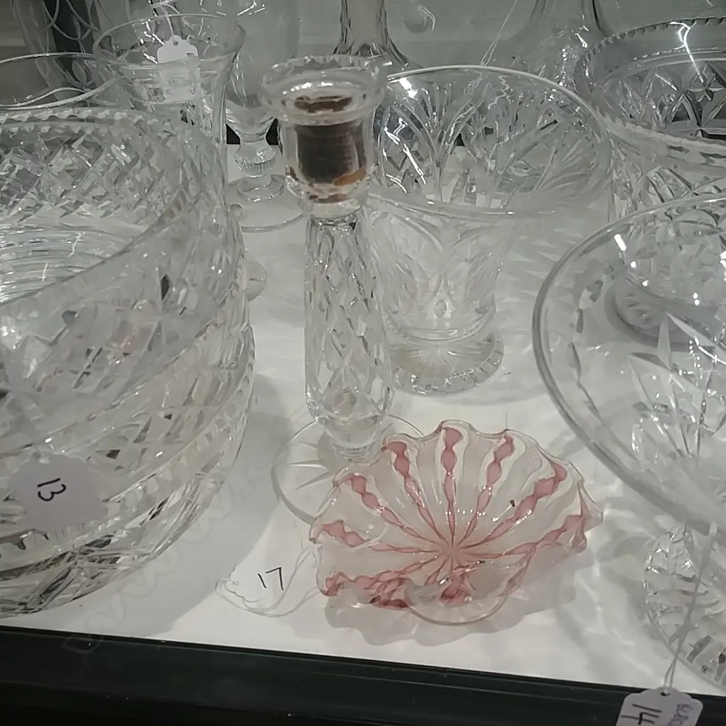 MURANO GLASS VASE & GLASS CANDLESTICK Image 1++