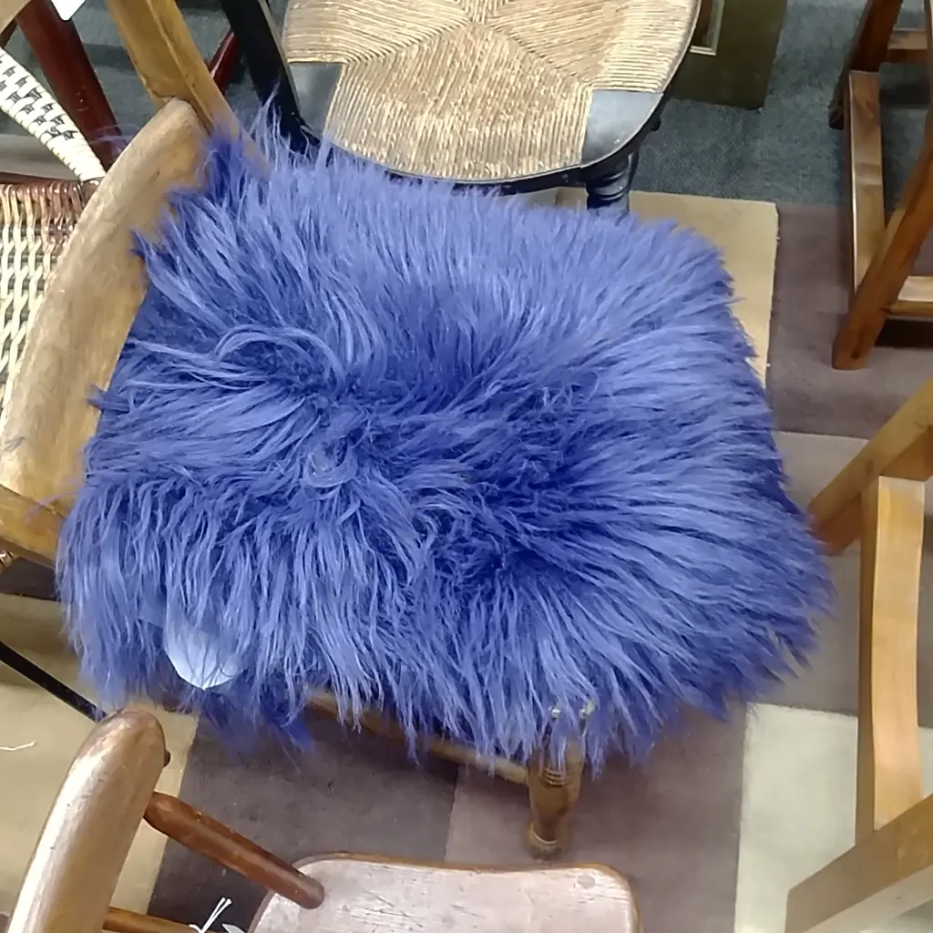 BLUE DYED HIMALAYAN GOAT HIDE Image 1++