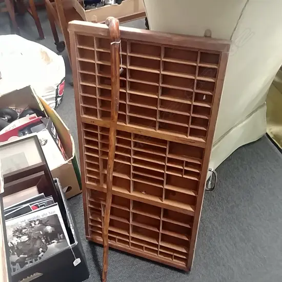 LETTER TYPE DRAWER & WALKING STICK 