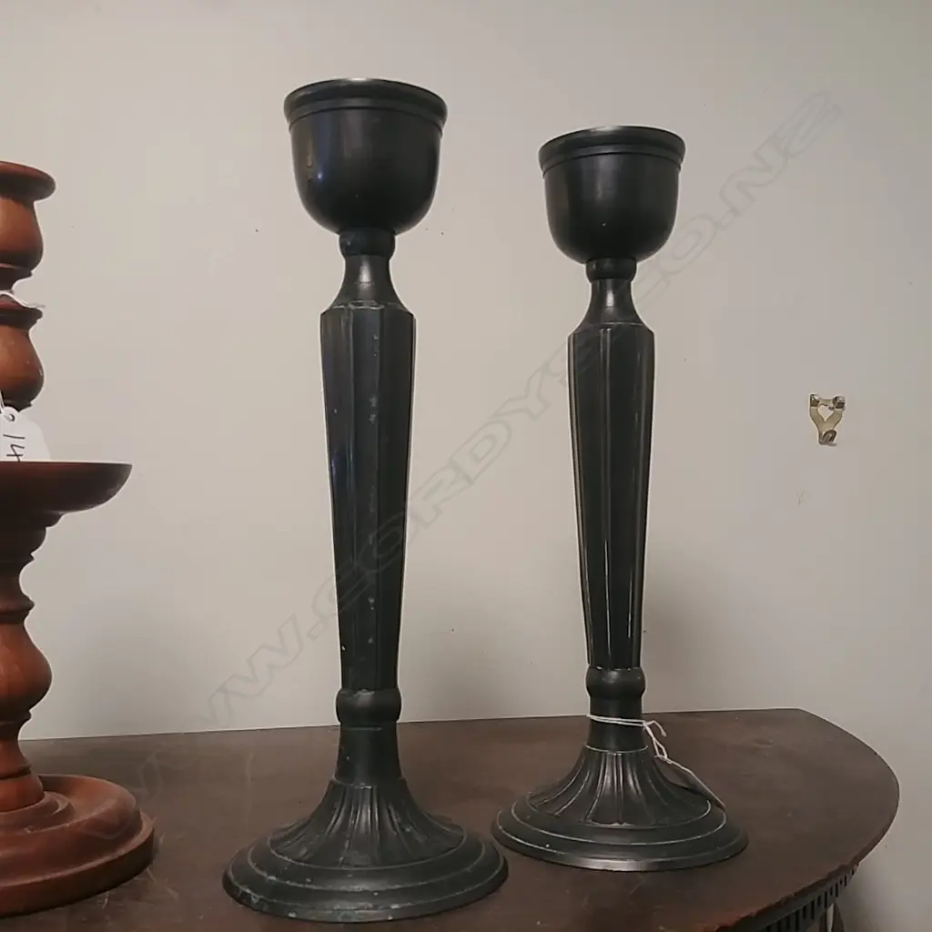 PR OF INDIAN BRASS CANDLESTICKS Image 1++
