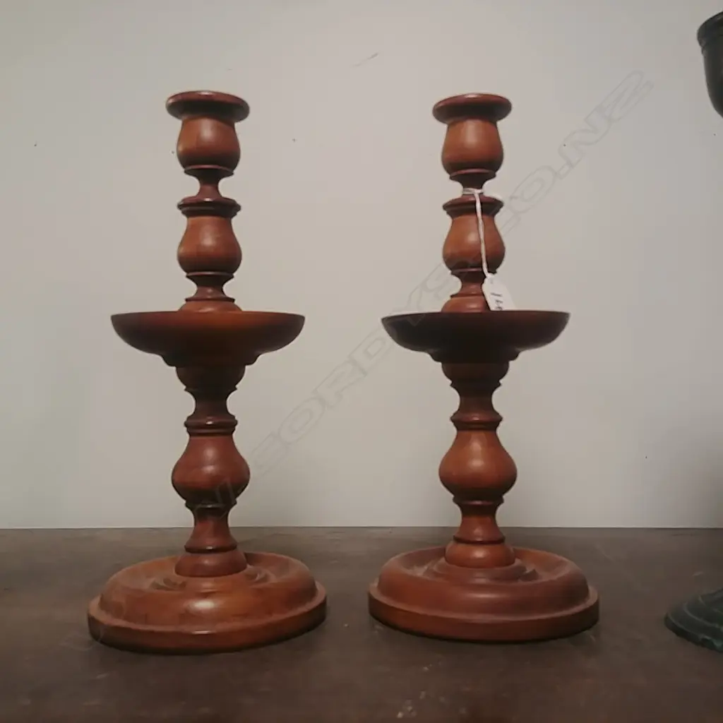 PR OF TURNED WOODEN C/STICKS Image 1++