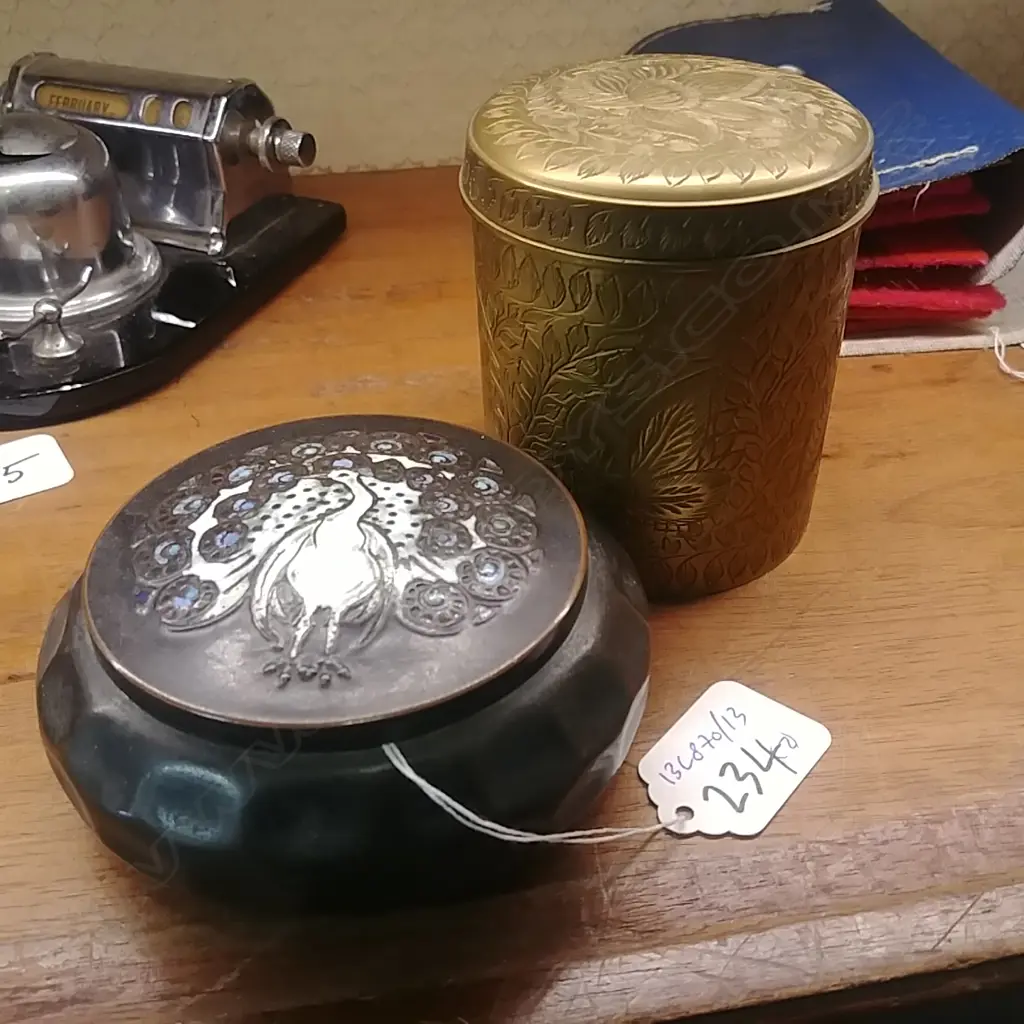 COPPER PEACOCK BOX + BRASS BOX Image 1++