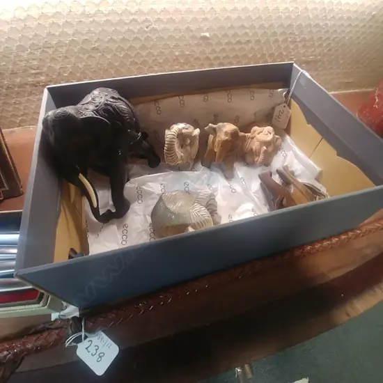 BOX OF 6 ELEPHANT ORNS