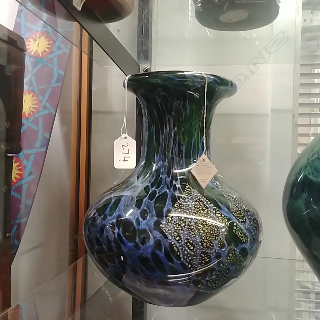 "KAMEI" ART GLASS, BLUE/GREEN 2035 Image 1++