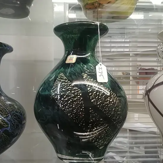 "KAMEI" ART GLASS, GREEN/BLACK 2012