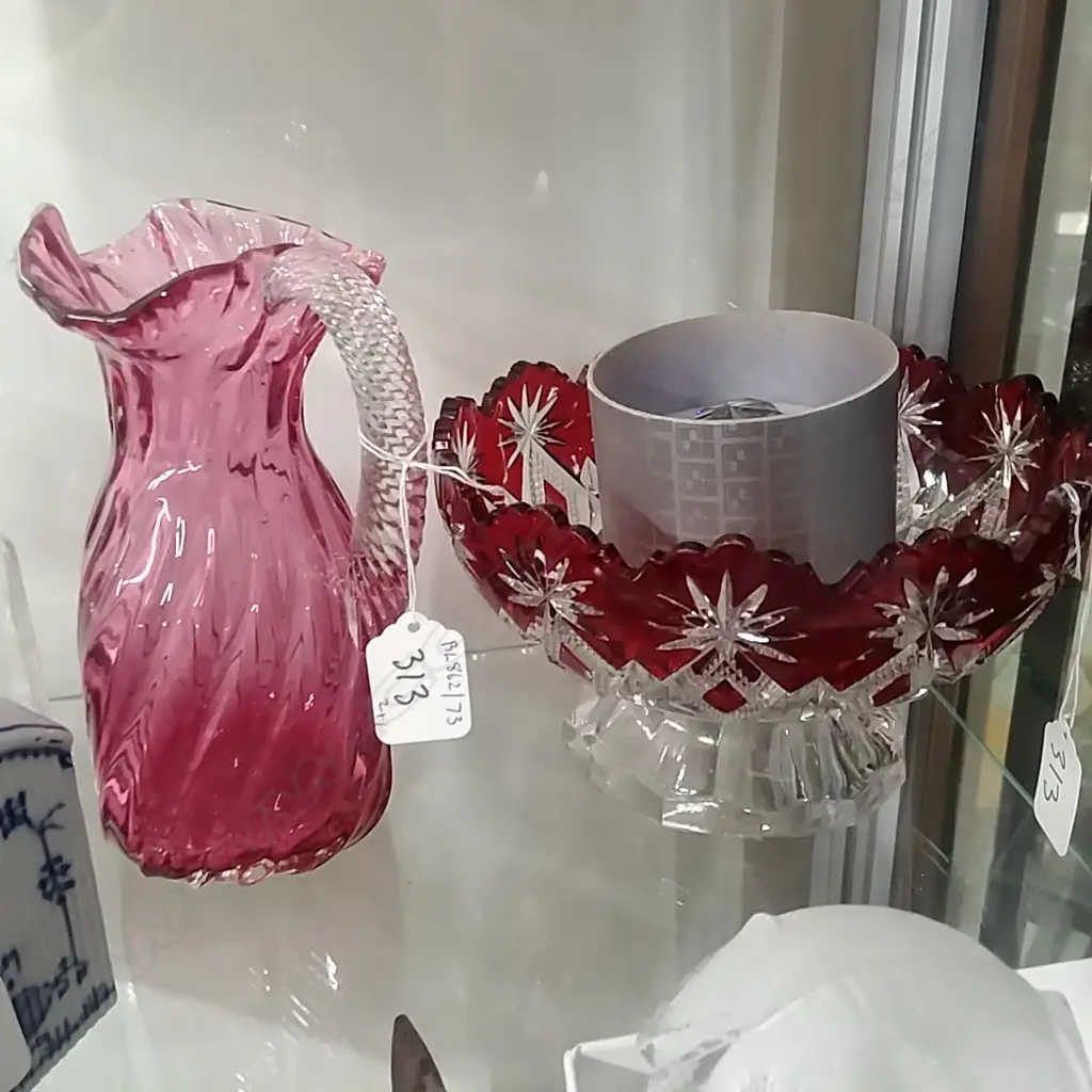 2PCS RUBY GLASS & SWAROVSKI PRISM Image 1++