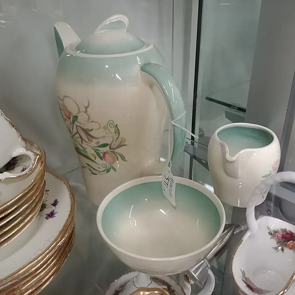 SUZIE COPPER COFFEE POT + CREAM AND SUGAR Image 1++