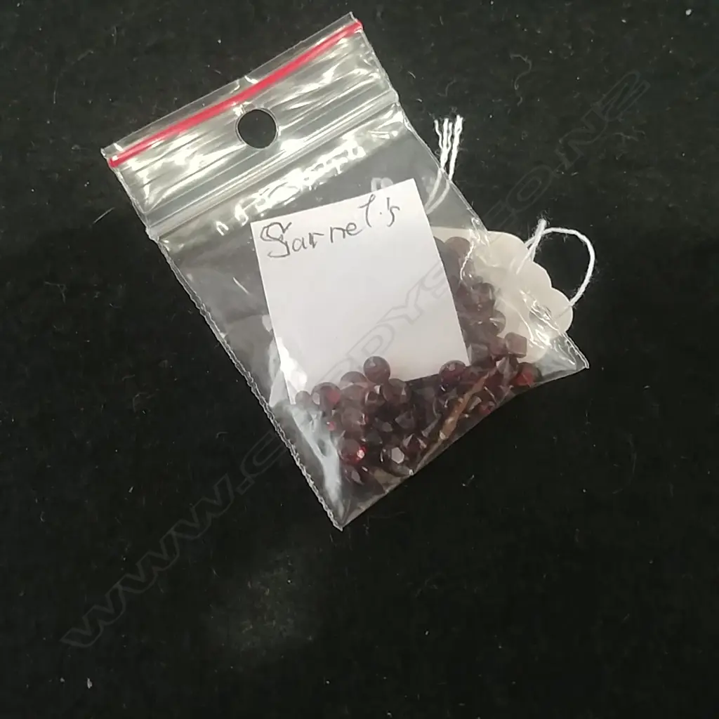 SMALL BAG UNSET GARNETS Image 1++