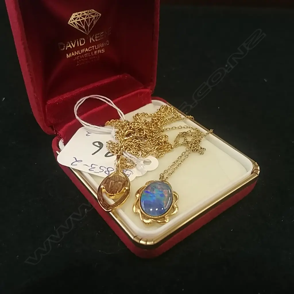 SILVER GILT OPAL NECKLACE AND ONE OTHER Image 1++