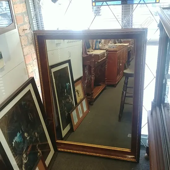 LGE GILT & SCUMBLOLT FRAMED  WALL MIRROR