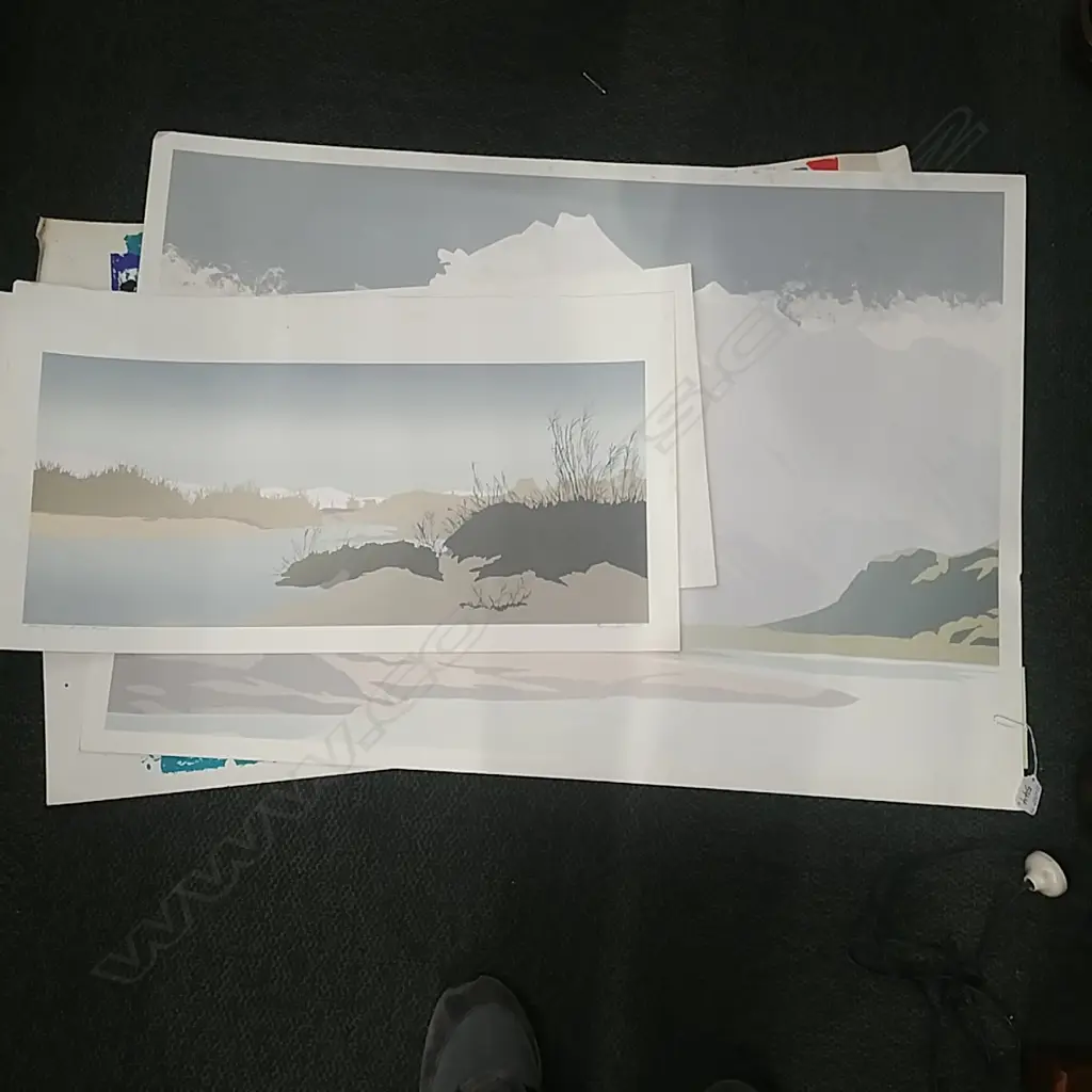 4 1970'S PRINTS ; 3 LANDSCAPE 1 ABSTRACT Image 1++