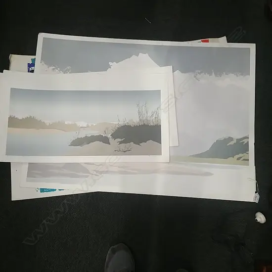 4 1970'S PRINTS ; 3 LANDSCAPE 1 ABSTRACT