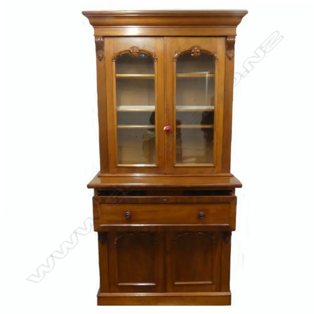 A Victorian mahogany secretaire bookcase Image 1++