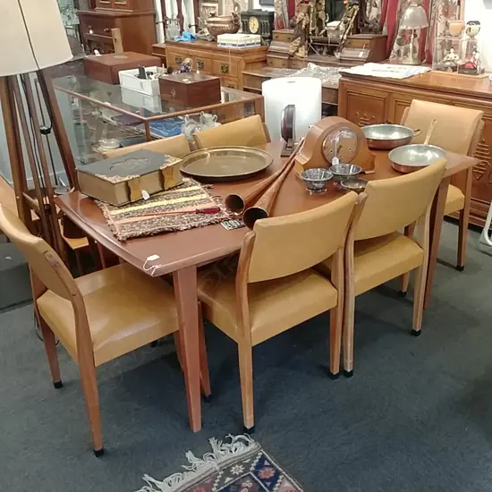 RETRO EXTENSION DINING TABLE & 6 CHAIRS 