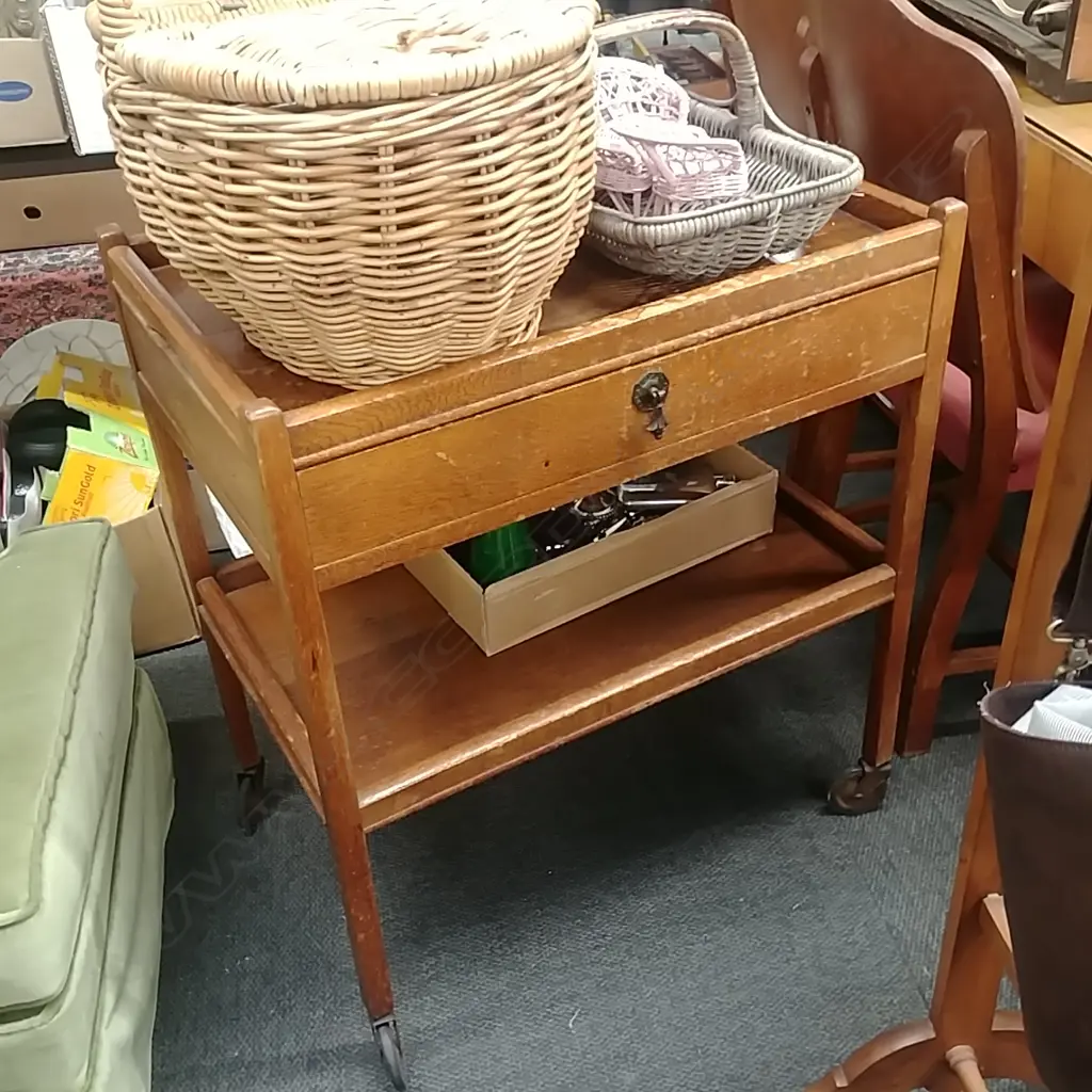 OAK SINGLE DRAW TROLLEY  Image 1++