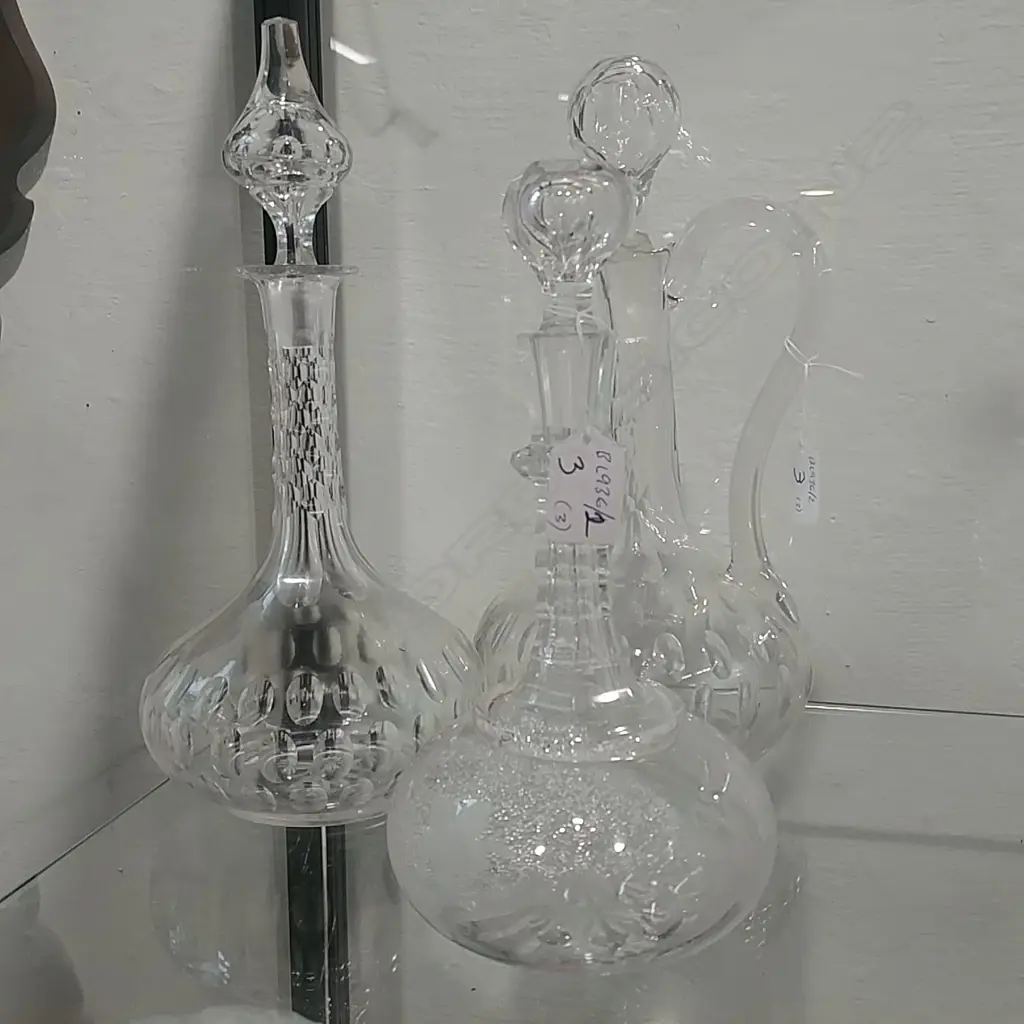 3 CRYSTAL DECANTERS Image 1++
