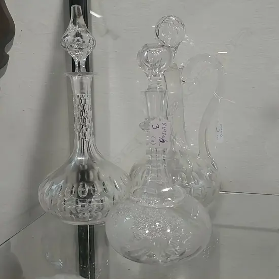 3 CRYSTAL DECANTERS