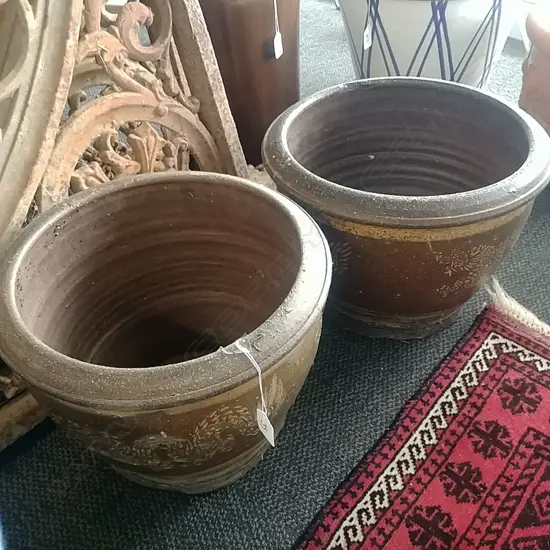 2 DRAGON GARDEN POTS