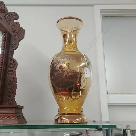 ITALIAN TALL GLASS VASE