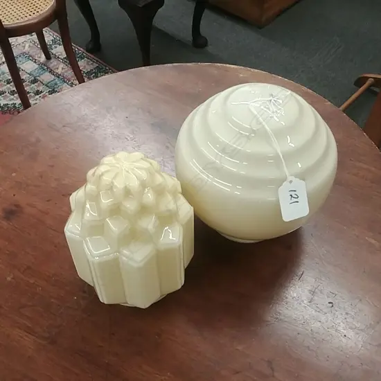 2 ART DECO LIGHT SHADES