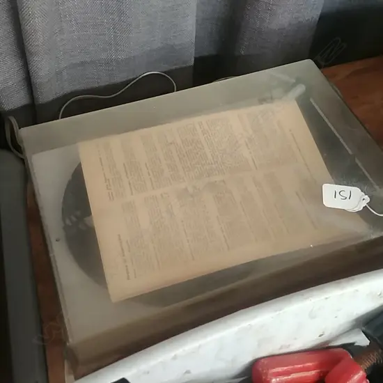 GERMAN RECORD PLAYER W/ RECORDS 