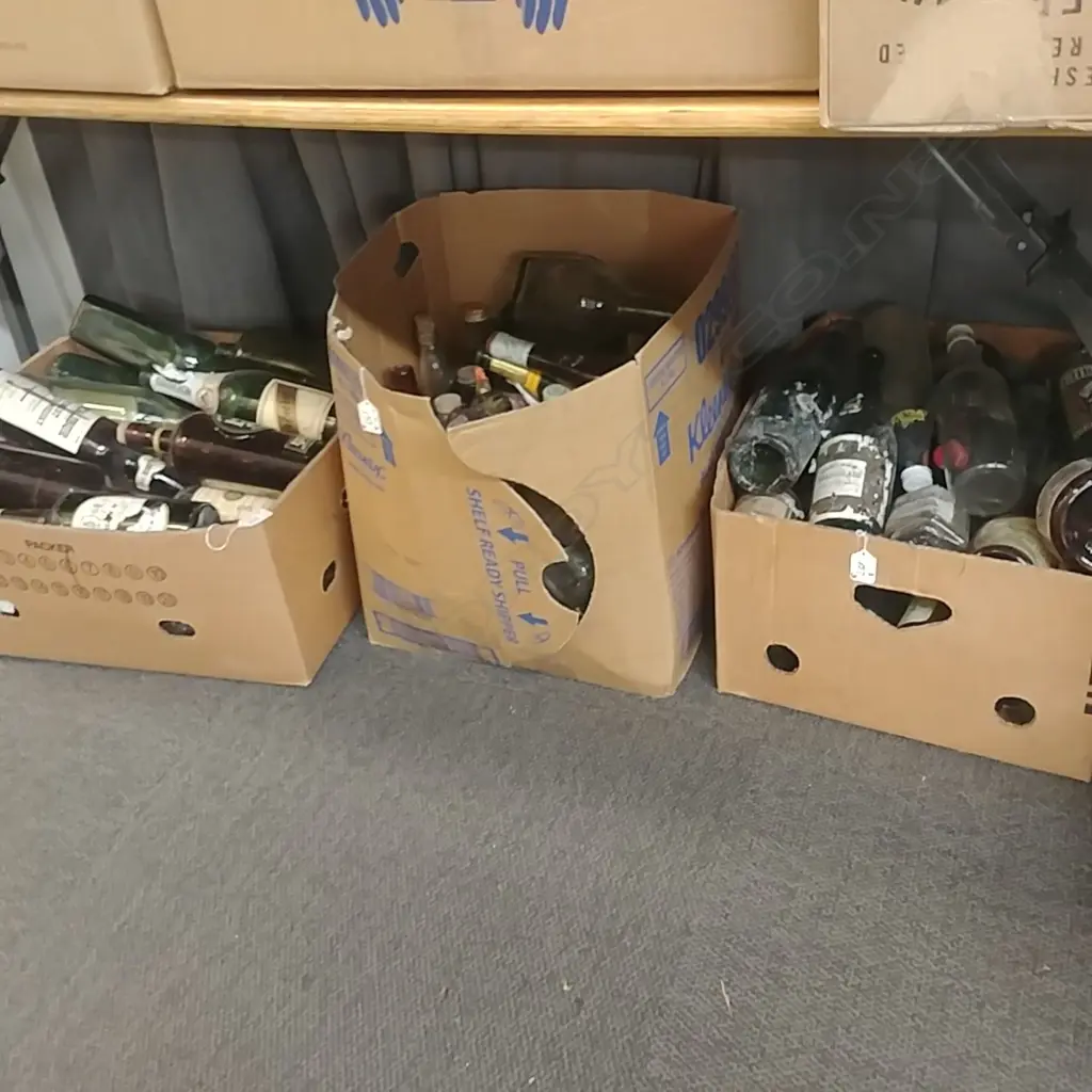 3  BOXES OF VINTAGE BOTTLES Image 1++