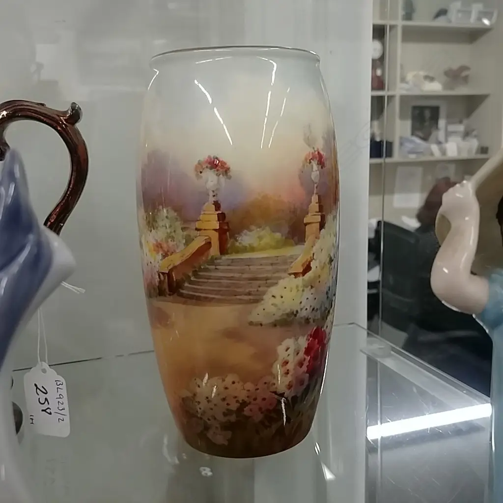 R/DOULTON HAND COLOURED VASE 'THE MOOTED GRANGE Image 1++