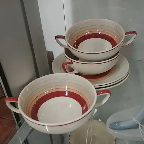 3 SUSIE COOPER  SOUP COUPES