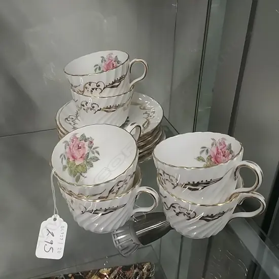 AYNSLEY 6 COFFEE C/S SIGNED G BENTLEY