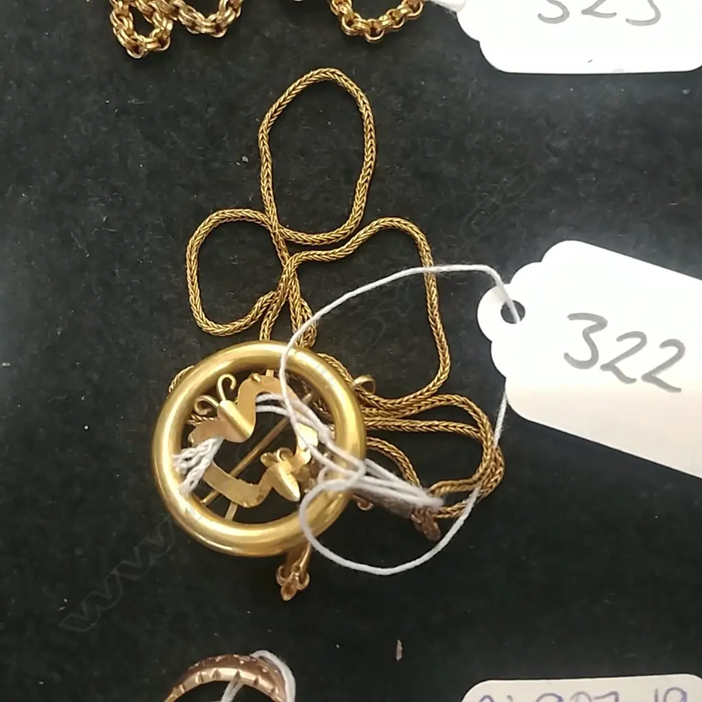 9CT GOLD CHAIN, BROOCH, CROSS, ETC (AA) 6.48gm Image 1++