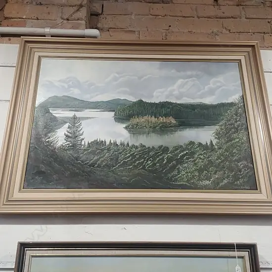 OIL BY JOHN HAYES,  THE GREEN LAKE, ROTORUA 