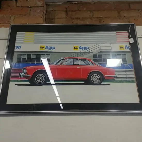 GRAHAM SAVAGE - GOUACHE - FIAT SPORTS CAR