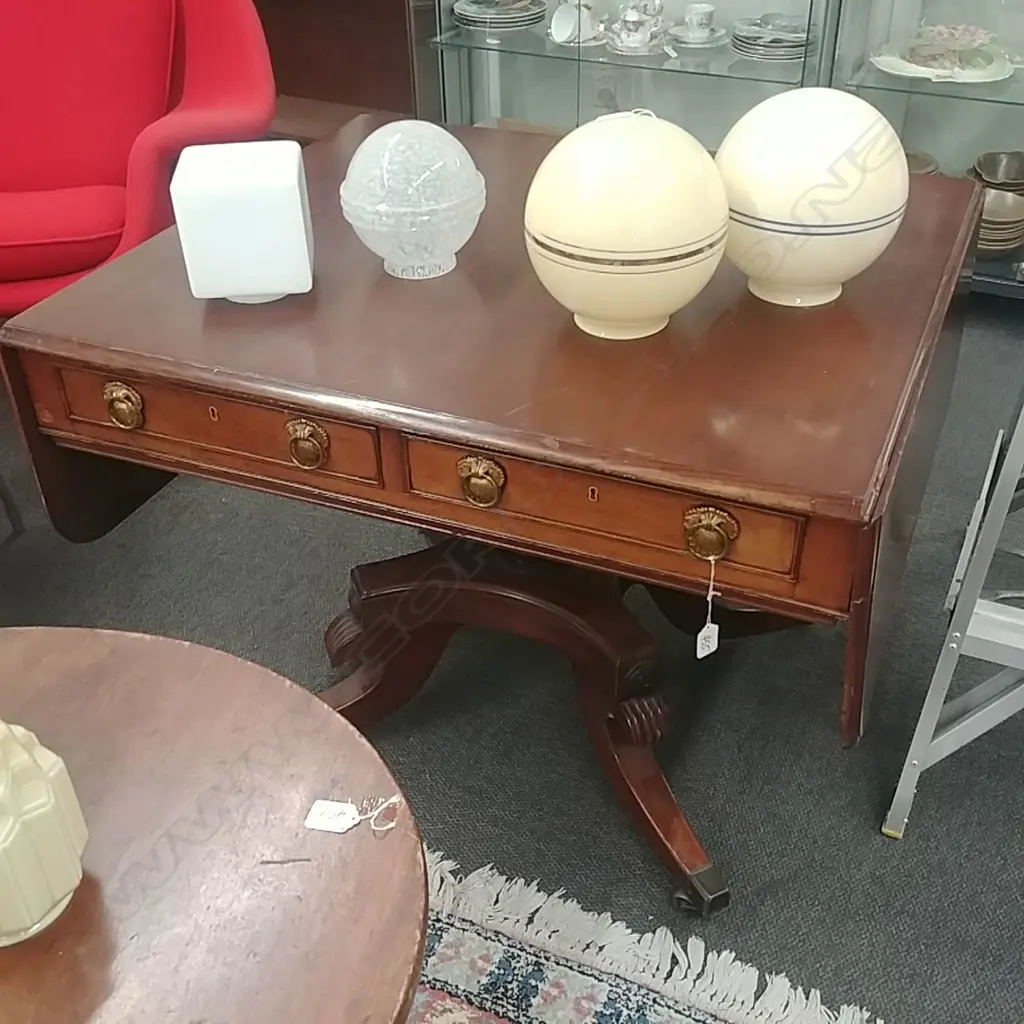 QUALITY ANTIQUE STYLE SOFA TABLE MAHOGANY Image 1++