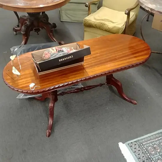 MAHOGANY OVAL COFFEE TABLE