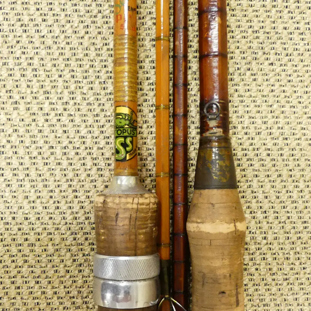 TWO VINTAGE FLY RODS IN CANVAS BAGS Image 1++