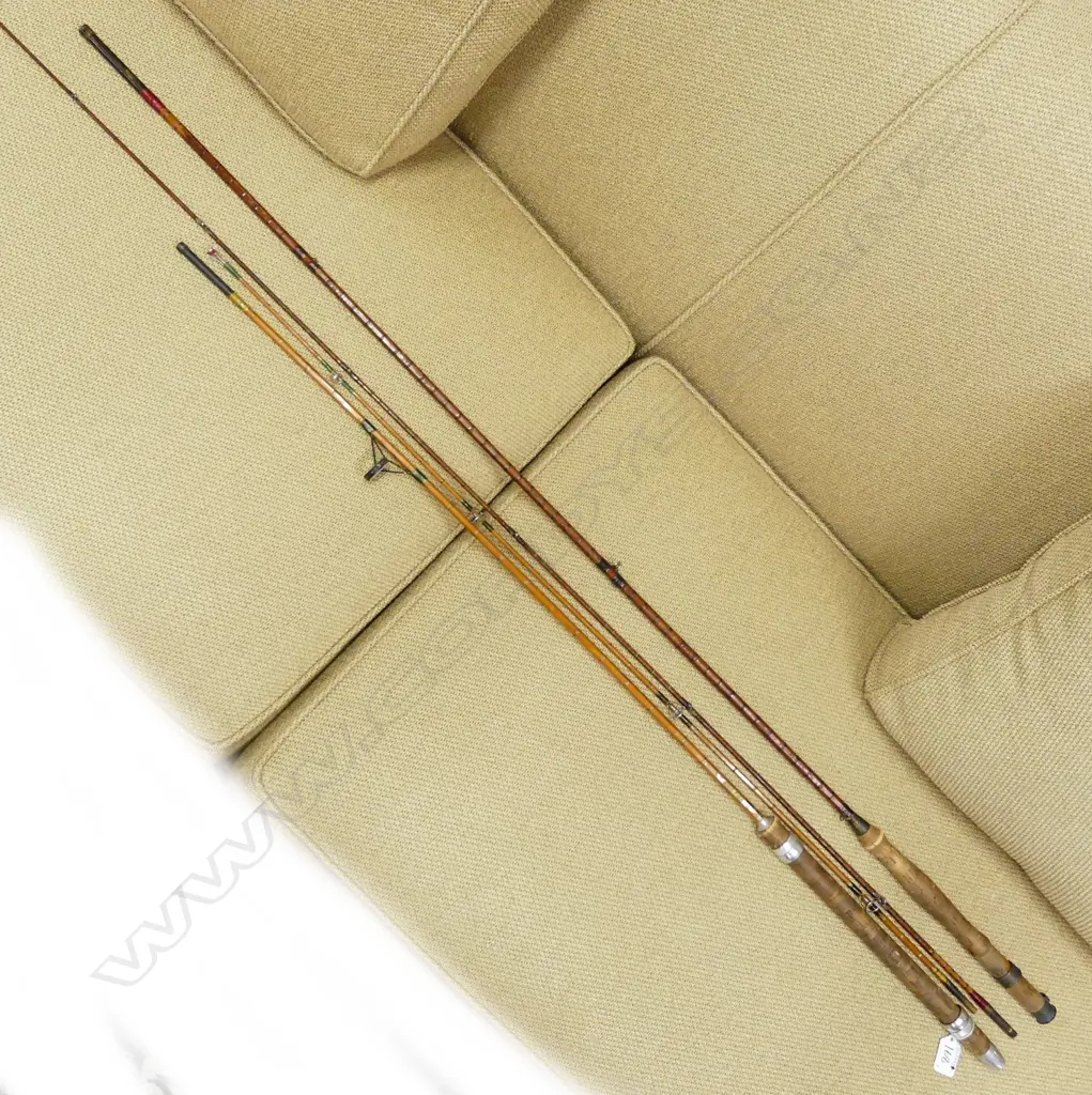 TWO VINTAGE FLY RODS IN CANVAS BAGS Image 1++