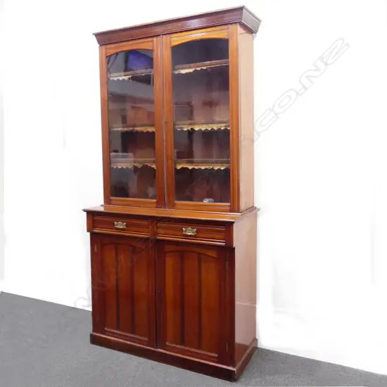 A late 19thC mahogany bookcase cabinet
