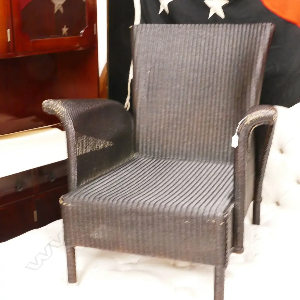 BLACK CANE WICKER ARMCHAIR Image 1++