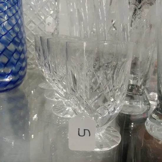 4 WATERFORD CRYSTAL SHORT STEMMED GLASSES