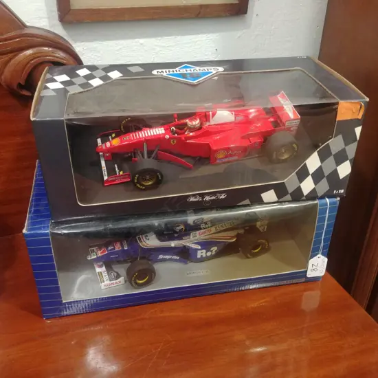 2 BOXED F1 RACE CAR MODELS 