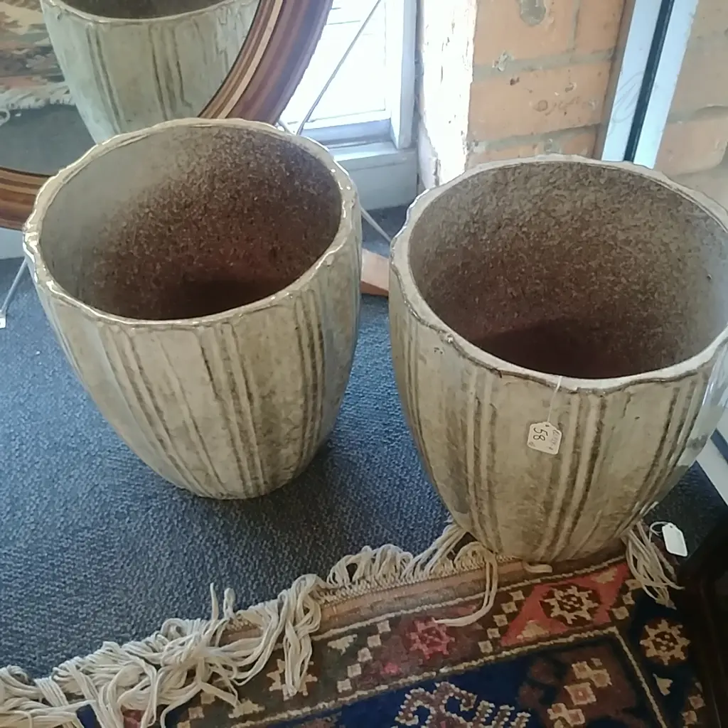 PR MED RIBBED GARDEN POTS TROPICAL GREEN Image 1++