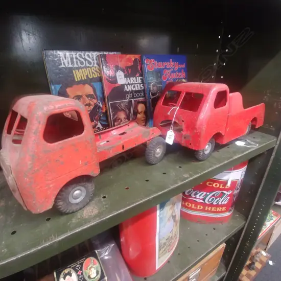 2 VINTAGE TIN TRUCKS