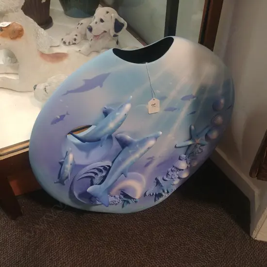LARGE DOLPHIN DESIGN VASE 