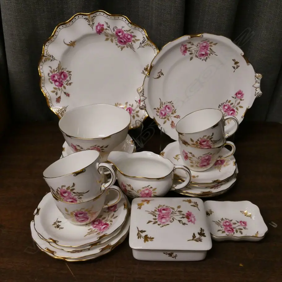 PART DERBY 'PINXTON ROSES' TEASET Image 1++